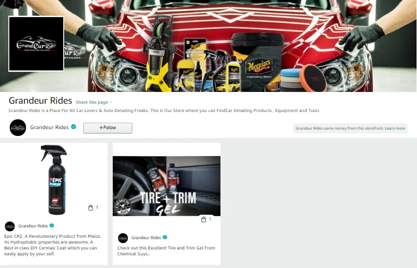 amazon influencer page