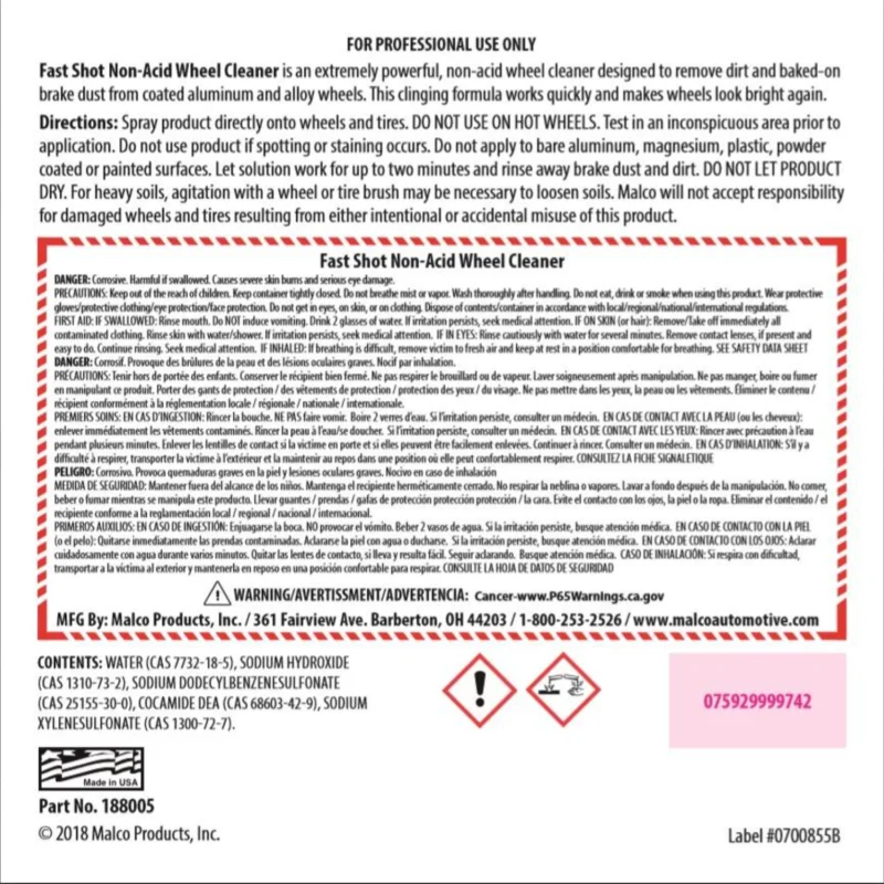 Malco Fast Shot Label