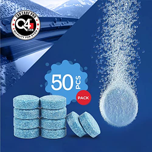 Q4 Ever Car Windshield Cleaning Tablets 50 Pcs | Best Car Glass Cleaner | Car Wiper Detergent