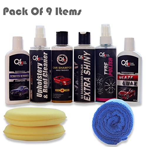 518KmiOquUL._SL500 Q4 Ever Premium Car Care Kit (Pack of 9 Items) Best Value
